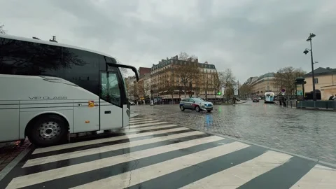 Rainy Paris Stock Footage 346083166
