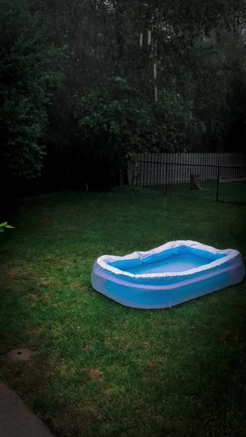 Rainy pool Stock Footage 279523833