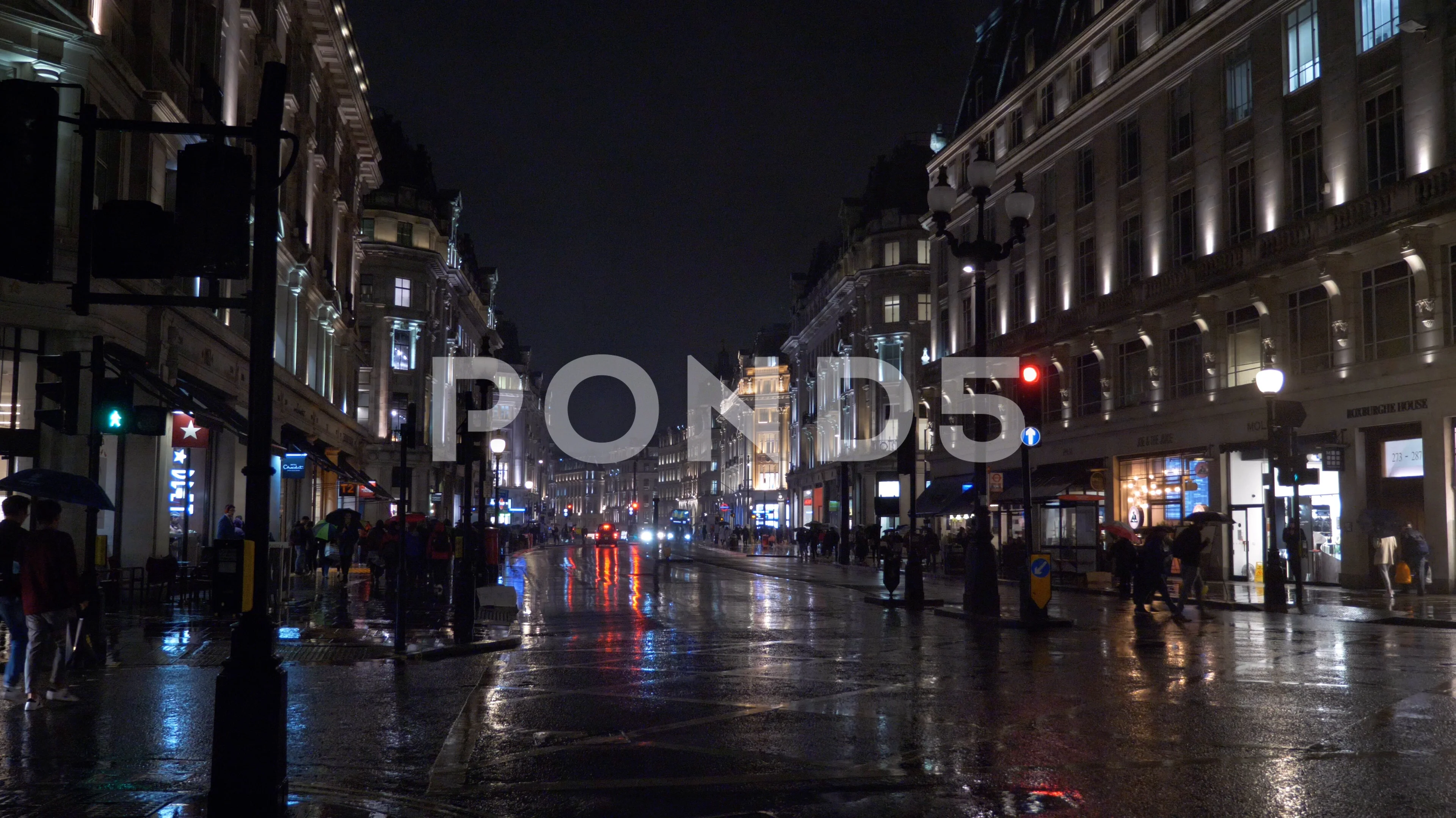 london street night rain