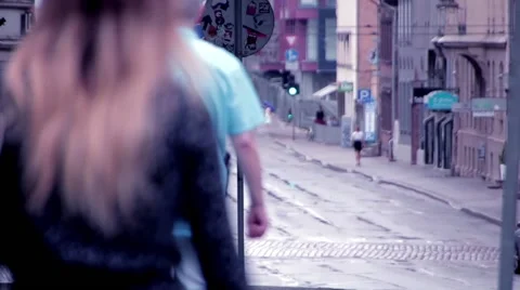 Rainy riga Lacplesa street Stock Footage 66112225