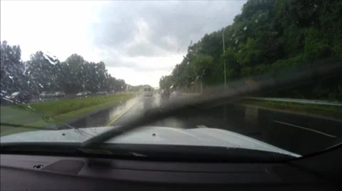 Rainy Road Stock Footage 57531497