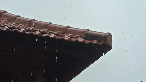 Rainy On Rooftop Stock Footage 302787456