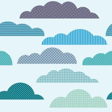 Rainy seamless pattern with clouds. vector pattern イラスト素材
