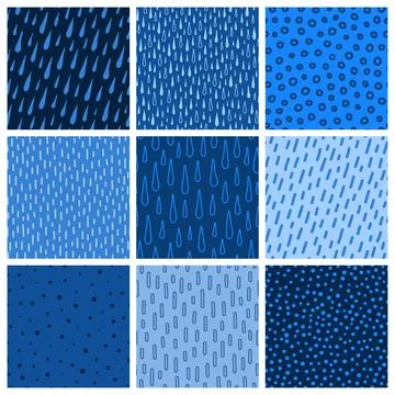 Rainy seamless patterns. Stock Illustration