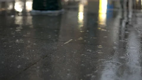 Rainy side walk Stock Footage 263791321