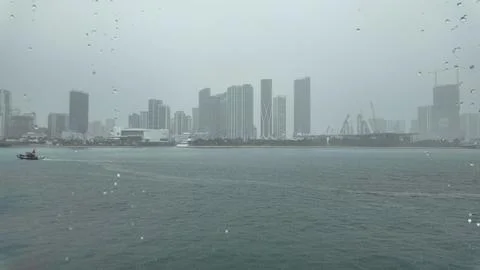 Rainy Skyline with Dramatic Cloudy Sky Stock Photos
