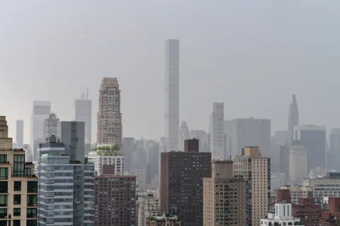 Rainy Skyscraper Cityscape Timelapse Stock Footage 200927278