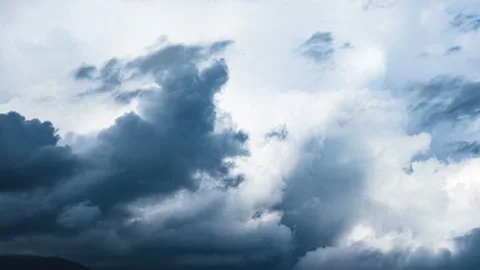 Rainy storm clouds formation before windstorm,climate weather nature science Stock Footage 150253879