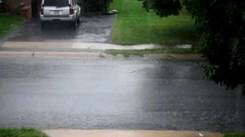 Rainy Street Stock Footage 10709282
