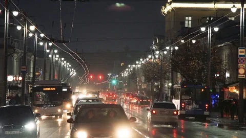 Rainy street Stockbeeldmateriaal 96608894