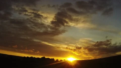 Rainy sunset in the clouds Video stock 51980935