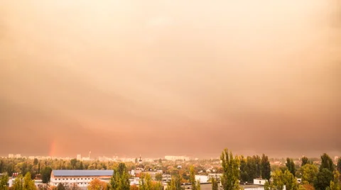 Rainy Sunset Sky. Time Lapse. Stock Footage 68371259