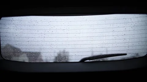 Rainy SUV Window Dolly HFR Stock Footage 136002059