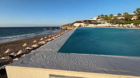 Rainy swiim pool Stock Footage 277029274