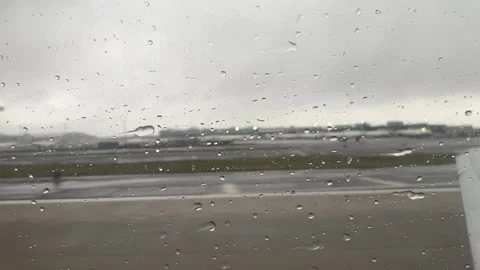 Rainy takeoff from Canada Stock Footage 246576972