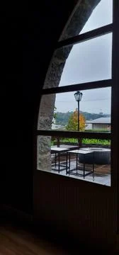 Rainy View from the Window Stock Photos