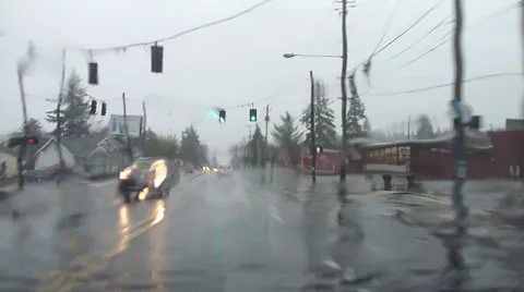 Rainy Weather Drive Point Of View Timelapse Stock Footage 45989527