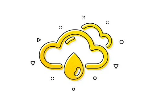 Rainy weather forecast icon. Clouds with rain sign. Cloudy sky. Vector Stock Illustration