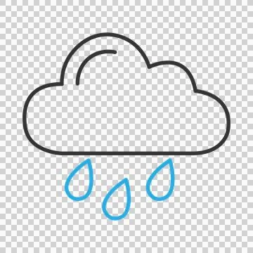 Rainy weather icon with cloud and falling raindrops for digital interface design Stock Illustration