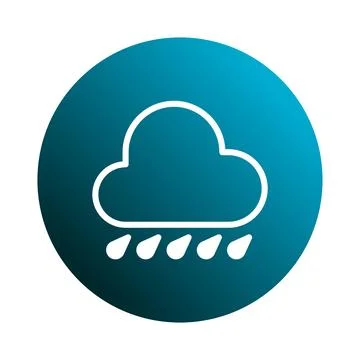 A rainy weather icon representing cloudy conditions with rainfall suitable .. Stock Illustration