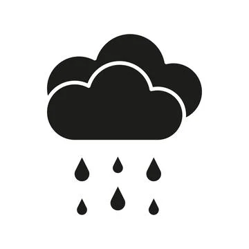 Rainy weather icon vector basic design simple and modern Stock Illustration