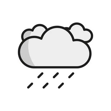 Rainy weather icon vector basic design simple and modern Illustrazione stock