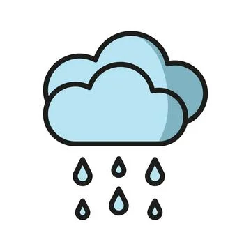 Rainy weather icon vector basic design simple and modern Illustrazione stock