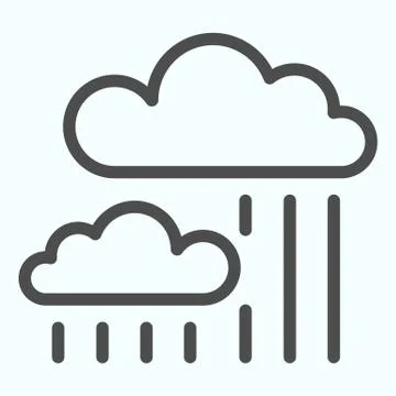 Rainy weather line icon. Rain and clouds in the sky. Autumn season vector design イラスト素材