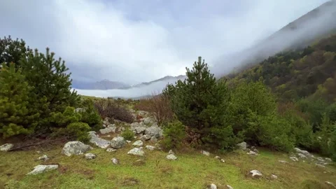 Rainy weather in the mountains. Stock Footage 243003552