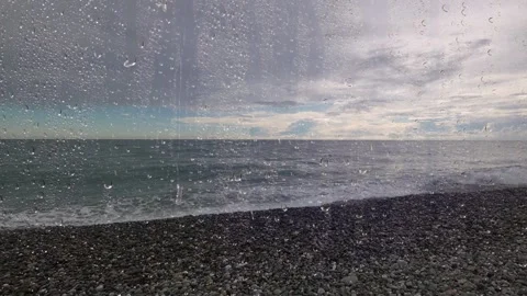 Rainy Weather On Seaside Vídeo Stock 293577559