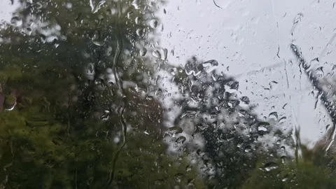 The rainy weather through the window Stock Footage 286865123