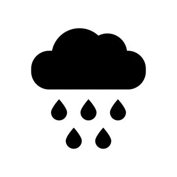 Rainy weather vector icon on white background Stock Illustration