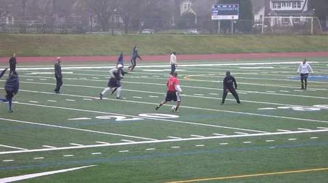 Rainy Weekend Soccer Game Stock Footage 45987056