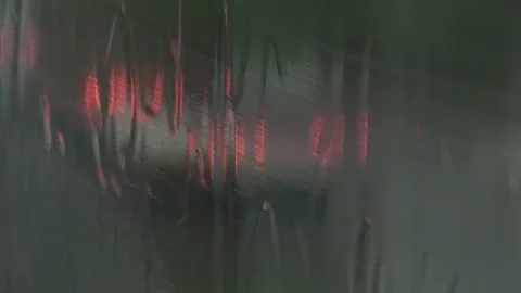 Rainy Window City Lights Traffic Cars Background Footage Stock Footage 90732487