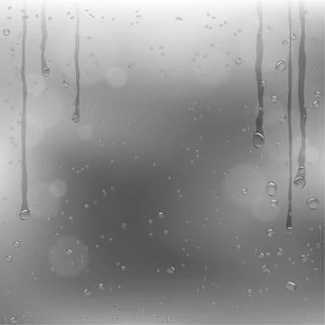 Rainy window dark clouds background Stock Illustration