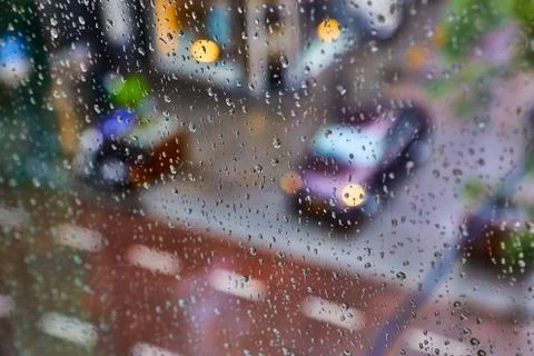 Rainy window surface Stock Photos
