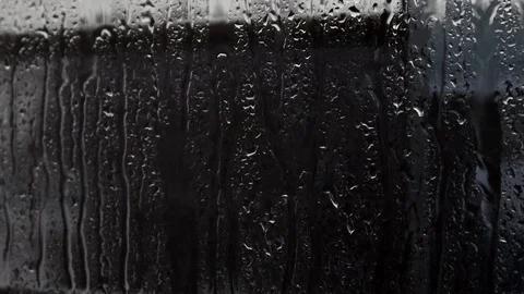 Rainy Window wet raindrops cold summer Stock Footage 118555457