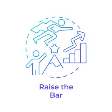 Raise the bar blue gradient concept icon Stock-Illustration