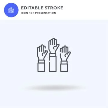 Raise Hand icon vector, filled flat sign, solid pictogram isolated on white イラスト素材