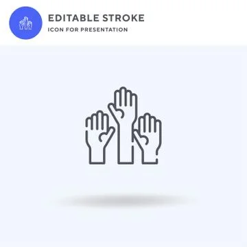 Raise Hand icon vector, filled flat sign, solid pictogram isolated on white 스톡 일러스트
