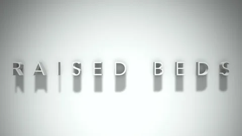 Raised Beds 3D title animation with shadows on a white background Stock Footage 296550425
