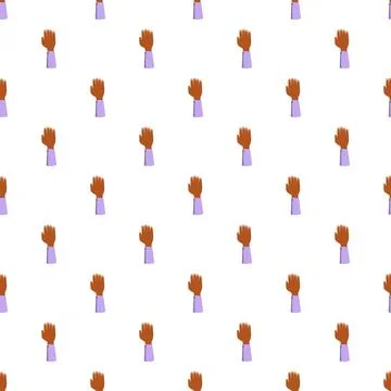 Raised dark skin hands pattern symbolizing unity and support Stock Illustration