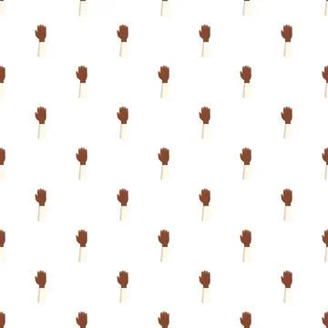 Raised dark skin hands pattern for human rights Illustrazione stock
