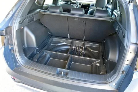 Raised the first floor of the trunk of the car Stock Photos
