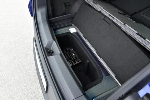 Raised the first floor of the trunk of the car Stock Photos