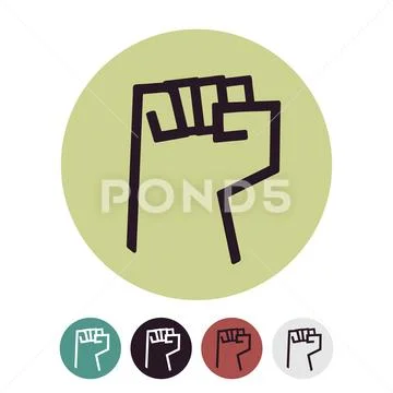 Raised Fist logo. Vector Illustration on a white background Stock Illustration