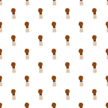 Raised fists pattern symbolizing power resistance and human rights 스톡 일러스트