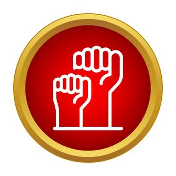 Raised fists symbolizing protest, revolution, and resistance activism Stock Illustration