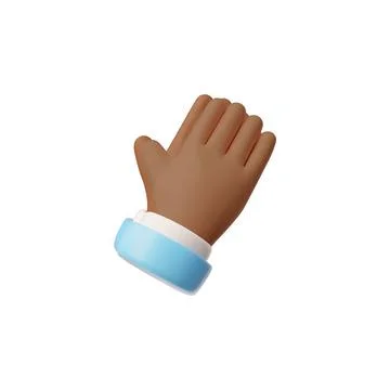 Raised hand greeting 3D vector icon illustration Stock Illustration