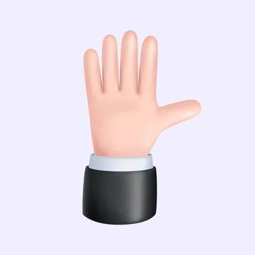 Raised Hand. High Five Icon. Isolated 3D Arm Stock Illustration